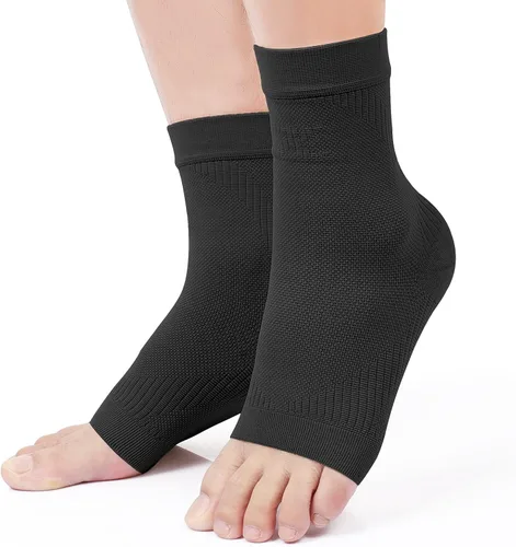 Vista 9 de KEKING® Tobillera de compresión para mujeres y hombres, calcetines médicos de compresión de tobillo para fascitis plantar, hinchazón de pies