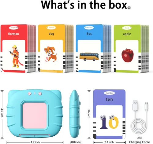 Vista 6 de Kidzdo - Juguetes de terapia del habla de bolsillo para niños pequeños - 254 palabras visuales parlantes con música, juguetes Montessori, juguetes