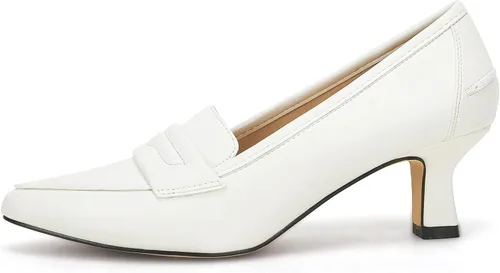 Vista 2 de Coutgo Zapatos de tacón bajo para mujer, tacón alto y puntiagudo, tacón alto de tacón alto, para oficina, boda, fiesta, zapatos tipo mocasín