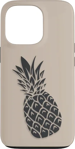 Vista 10 de Black Dark grey Pineapple on Tan beige for Pineapple lovers Case for iPhone 16