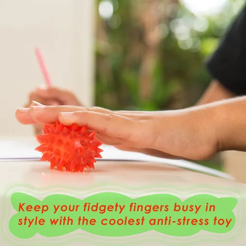 Vista 8 de Spiky Balls Stim Toy - Juego de 4 piezas de juguetes para niños y adultos, TDAH, autismo, juguetes sensoriales para la escuela, alivio del estrés