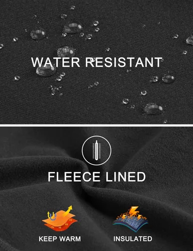 Vista 4 de ZUTY Pantalones con forro polar para mujer, resistentes al agua, pantalones deportivos de invierno con aislamiento térmico de cintura alta