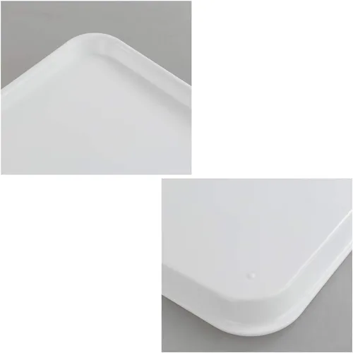 Vista 3 de Bandejas de comida rápida, bandeja de plástico para servir, color blanco, juego de 6