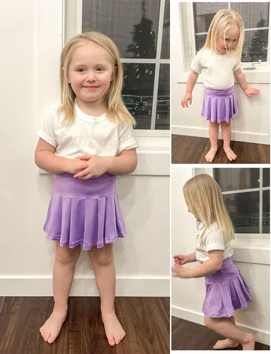 Vista 6 de Arshiner Faldas de tenis para niña con pantalones cortos, falda plisada atlética, falda pantalón de entrenamiento con bolsillos para niños de 4 a 13