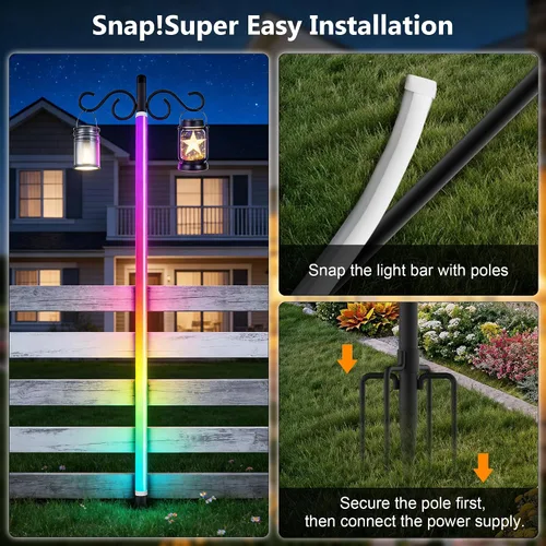 Vista 3 de AILBTON Tira de luces de neón, cuerda de luces LED flexible con control remoto y aplicación, múltiples modos de sincronización de música, luces LED