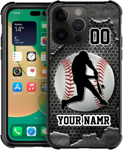 Vista 10 de Funda compatible con iPhone 15/14 Pro Max 15/14 Plus/15 14 13 12 11 Pro Max Mini/Xs X Max Xr/7 8 Plus SE2, personalizada, número de nombre