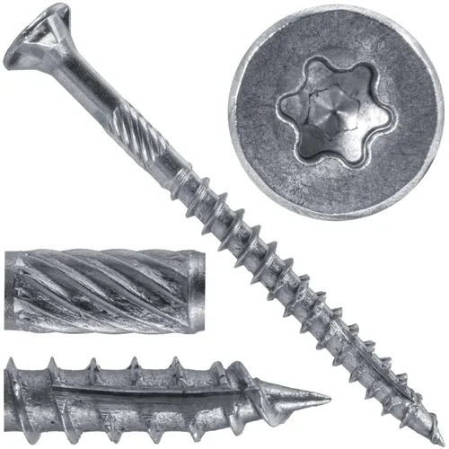 Vista 212 de 8 x 1 revestimiento exterior recubierto de bronce, tornillo de madera multiusos compatible con ACQ, cabeza plana Torx/Star Drive de 1 libra, 288