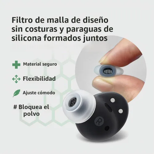 Vista 4 de AZLA SednaEarfit MAX para Galaxy Buds 2 Pro Phantom Black (S/MS/M), puntas de auriculares para auriculares inalámbricos, puntas de repuesto