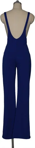 Vista 5 de Remelon Overol sin mangas de cintura alta con cremallera frontal para mujer, overol con tirantes