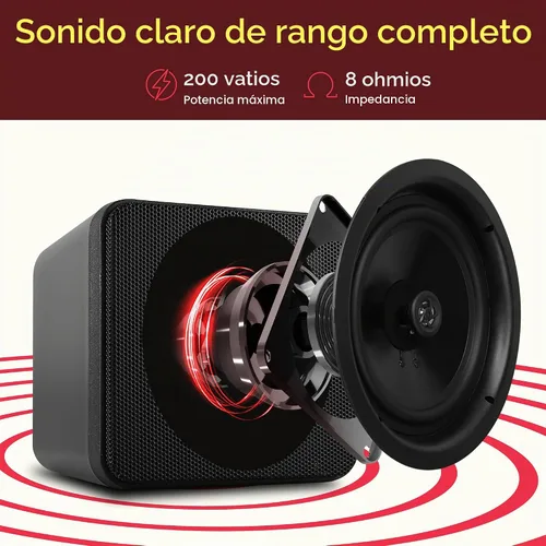Vista 2 de Pyle Home Mini Cube - Altavoces para estantería de 4 pulgadas, controlador de cono de papel, potencia de 200 vatios, impedancia de 8 ohmios