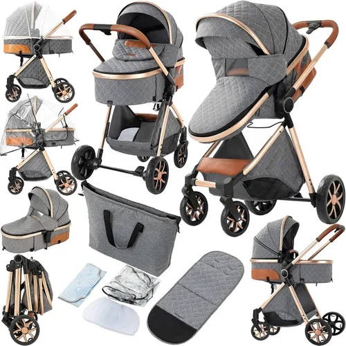 Vista 15 de Cochecito de bebé 2 en 1, cochecito convertible, cochecito estándar reversible, cochecito de bebé portátil, cochecito de bebé, cochecito plegable