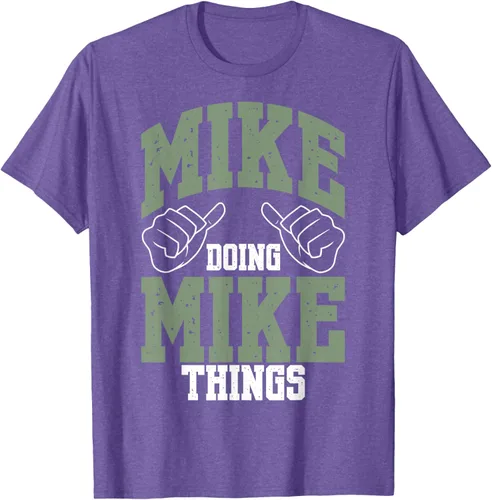 Vista 12 de Camiseta divertida de Mike Doing Mike Things Mike Birthday, Negro