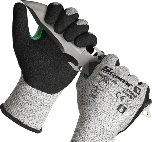 Vista 15 de Schwer 2 pares de guantes de pesca resistentes a cortes A7, pantalla táctil Verde militar