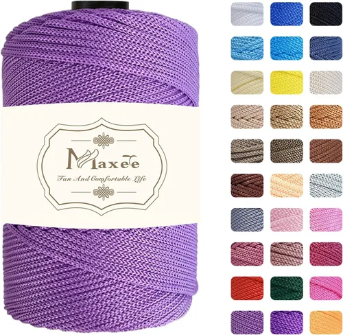 Vista 81 de Cordón de macramé de poliéster de alta calidad de 0.118 in × 218 yardas, 0.118 in, 100% polipropileno, ideal para ganchillo, ganchos de pared