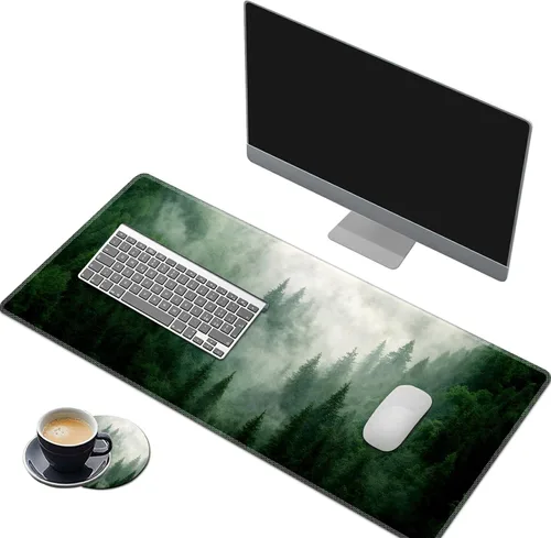 Vista 7 de Alfombrilla de mouse grande extendida, alfombrilla de escritorio funcional con bordes cosidos, alfombrilla de mouse XXL grande