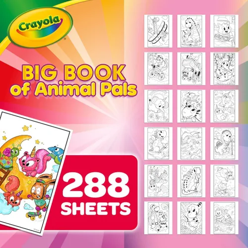 Vista 3 de Crayola Libro para colorear, libro grande de amigos de animales, 288 páginas para colorear, regalo para niños, edad 3, 4, 5, 6