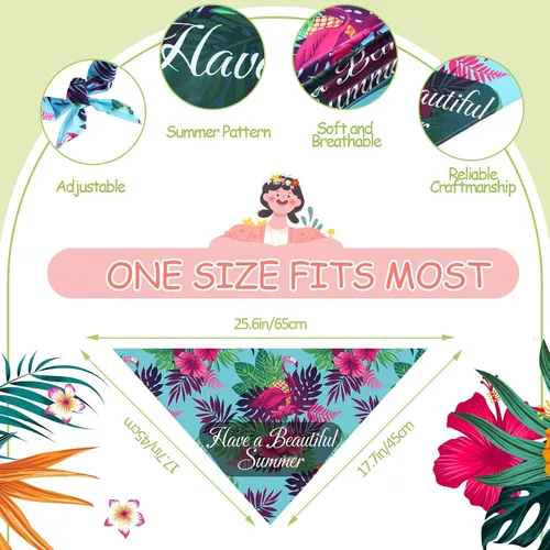 Vista 4 de Chunful - 50 bandanas de verano para perros y mascotas, bufandas triangulares a granel, babero, disfraz de mascota de temporada, traje de gato