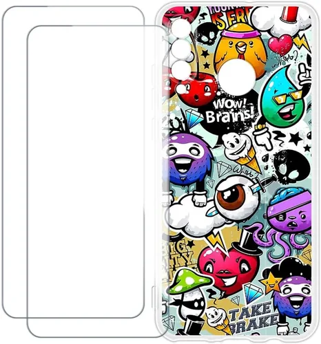 Vista 10 de Compatible with Huawei P30 Lite 2020 Case Colorful Custom Cover with 2 Pack Tempered Glass Screen Protectors - Shockproof Scratch-Resistant