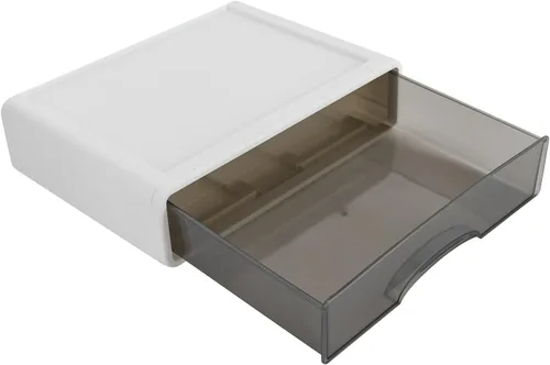 Vista 6 de Caja de almacenamiento apilable de oficina con cajones, caja de almacenamiento de escritorio de oficina con 6 cajones, organizador de cajones