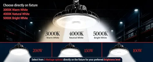 Vista 8 de RuggedGrade 100W Corvus II serie LED alta bahía UFO Warehouse Iluminación
