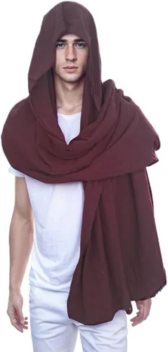 Vista 14 de Bufanda con capucha estilo pícaro, capa medieval, renacentista, para hombre, calentador de cuello con capucha, accesorios Cyberpunk