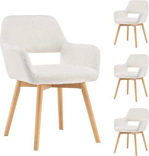 Vista 23 de Silla de Escritorio Sin Ruedas Silla de Acento Cómoda para Sala de Estar Comedor Dormitorio Silla de Tocador Silla de Maquillaje Oficina en Casa