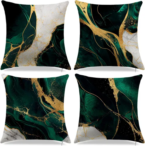 Vista 12 de Juego de 2 fundas de almohada de lino de algodón con flores, fundas de cojín decorativas de estilo pastoral de impresión en bloque de 45 x 45 cm