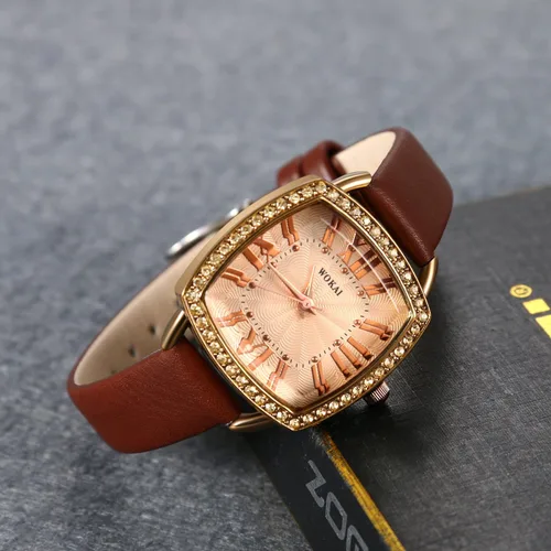 Vista 2 de Lancardo - Reloj de pulsera para mujer, diseño retro con bisel de cristal y tono dorado