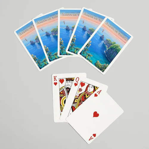 Vista 7 de Lantern Press Parque Nacional de Samoa Americana, pintura al óleo (52 cartas de juego, baraja de cartas de tamaño póquer con Jokers)