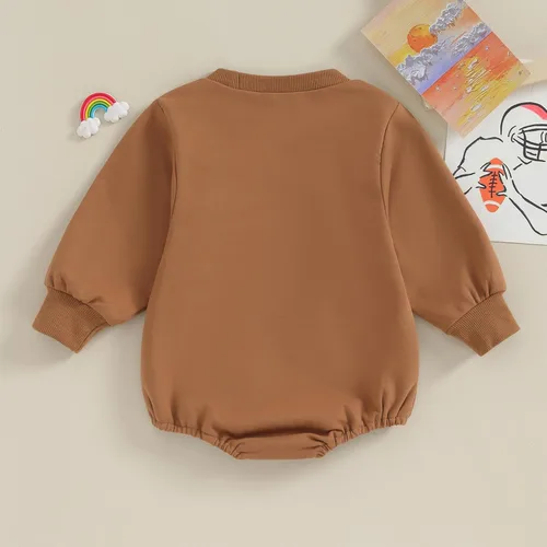 Vista 4 de MERSARIPHY Sudadera de fútbol para bebé, traje de manga larga con letras divertidas, ropa de otoño e invierno