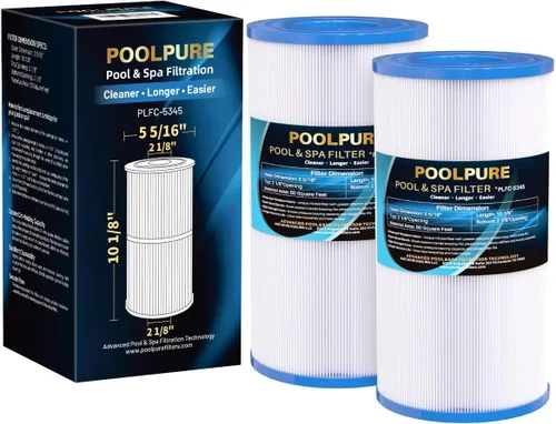 Vista 10 de POOLPURE Filtro de spa C-5345 sustituye a PLBS50, Unicel C-5345, Filbur FC-2970, 817-0014, R173584, 173584, X268519, 10419, 14513, 50451, S2/G2 Spa