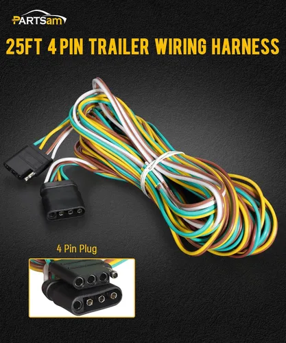 Vista 8 de Partsam Kit de luces LED sumergibles para remolque de camión con marcadores laterales, cable de remolque de 7 vías con caja de conexiones de 7