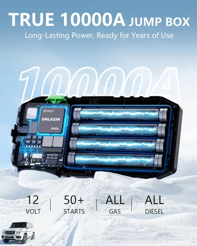 Vista 3 de X8 Arrancador de Salto 8000A Arrancador de Batería Portátil con Arranque Forzado, Caja de Arranque de Coche de 12V y Amplificador de Batería