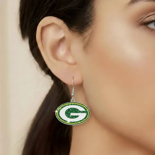 Vista 2 de aminco NFL - Aretes deslumbrantes con purpurina para mujer