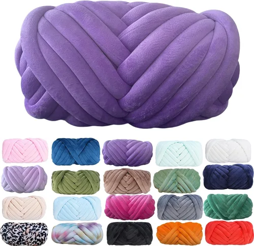 Vista 11 de Hilo de Algodón Grueso para Tejer con los Brazos Crochet Super Saver Jumbo Gigante Voluminoso Premier Hilo para Hacer Mantas para Casa de Mascotas