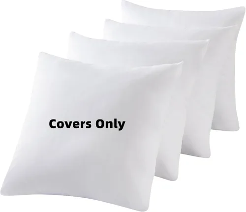 Vista 9 de Paquete de 4 protectores de almohada impermeables a prueba de plumas con cremallera de 20 x 20 pulgadas, fundas de almohada con cremallera