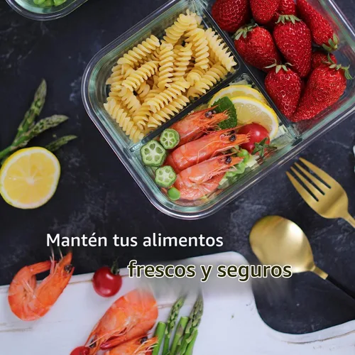 Vista 6 de Paquete de 8 recipientes de vidrio de borosilicato de 36 onzas, 3