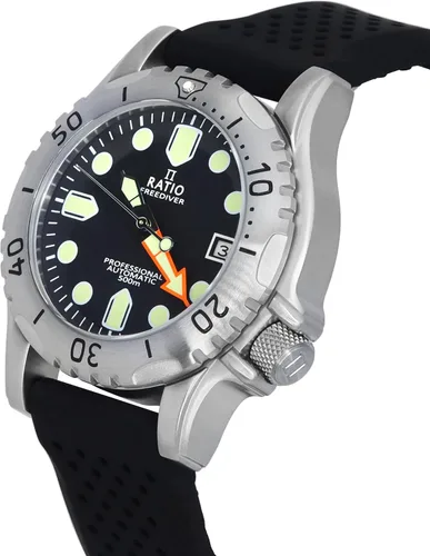 Vista 2 de FreeDiver Reloj profesional de buceo de cristal de zafiro automático, reloj de buceo resistente al agua de 1,640.4ft para hombre