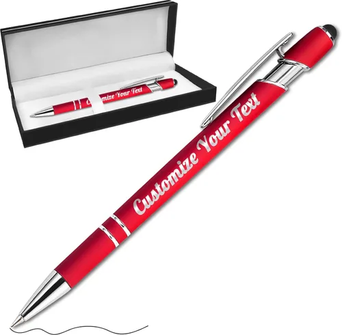 Vista 46 de Hasta 500 bolígrafos personalizados a granel con lápiz capacitivo, grabado, juego de bolígrafos con tu nombre, texto para mujeres de negocios