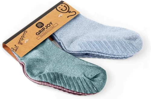 Vista 9 de Gripjoy Toddler Socks with Grippers, Non-Slip for Kids, Enhanced Stability, Comfortable Cotton - 4 Pairs