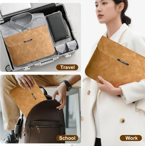 Vista 8 de Funda para portátil de 13-14 pulgadas con soporte para MacBook Neo 13 - Caqui