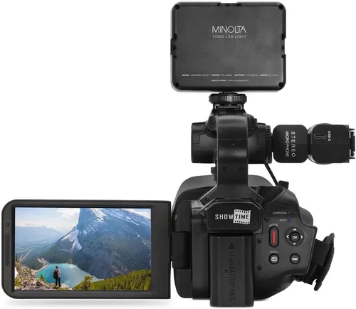 Vista 4 de Minolta MN4KPRO 4K60FPS UHD 64 MP Autofocus Pro Kit de videocámara con paquete WiFi con 2 tarjetas de memoria de 128 GB + trípode de cámara de 72