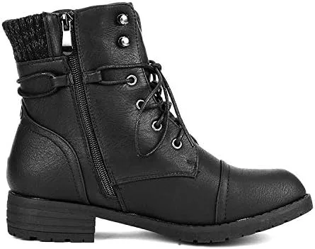 Vista 4 de DREAM PAIRS Women's Lace Up Combat boots Ankle Booties