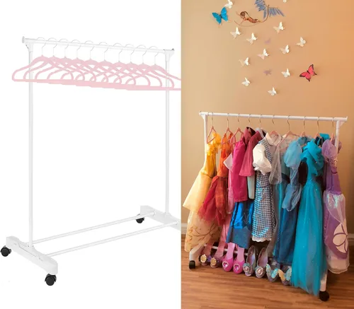 Vista 9 de Colgador para ropa de niños - Organizador de ropero para niños - Con colgadores de terciopelo para ropa de niños (Incluye 10 colgadores para niños)