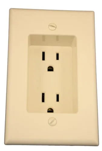Vista 5 de Leviton 689-1 receptáculo doble empotrable de una banda Blanco