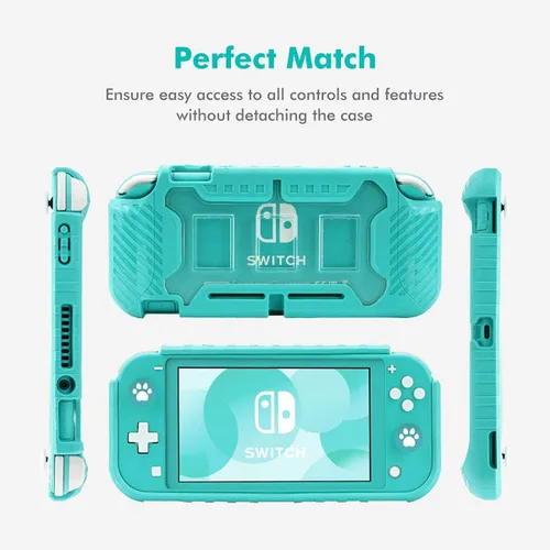 Vista 6 de KIWIHOME Funda protectora para Nintendo Switch Lite, funda portátil con agarre solo para Nintendo Switch Lite con cómodo agarre y ranuras