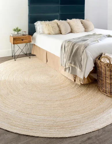 Vista 36 de Unique Loom Alfombra trenzada de la colección de yute - Dhaka (1' 2" x 6' 1", camino de mesa, gris)