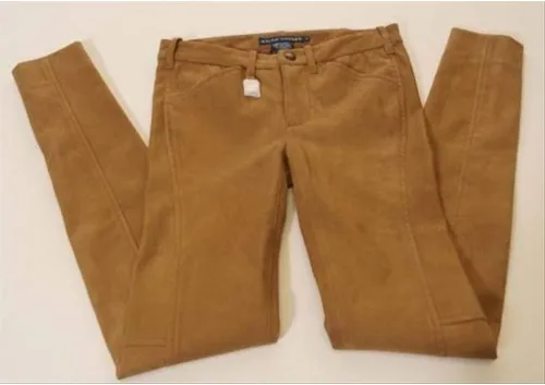Vista 2 de Ralph Lauren Pantalones de equitación flacos de piel de cordero de mujer