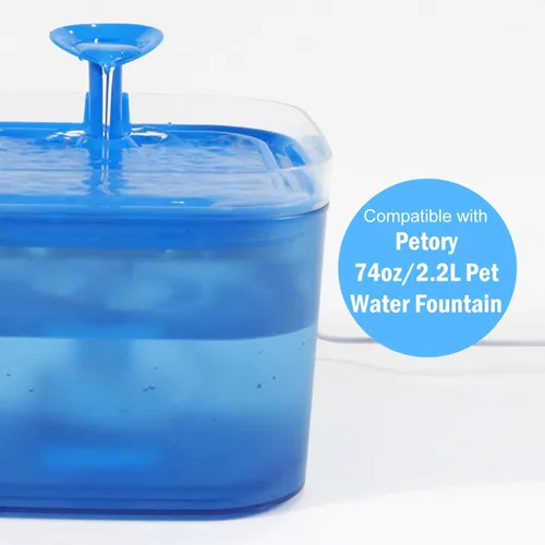 Vista 7 de 20 filtros de fuente para mascotas, filtro de agua de repuesto para Petory con paquete de 10 esponjas de repuesto para prefiltro de agua