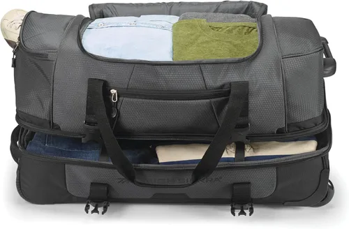 Vista 10 de High Sierra Fairlead - Bolsa de viaje portátil de poliéster de 34 pulgadas con ruedas y mango telescópico empotrado, color grisazul, Mercury Negro